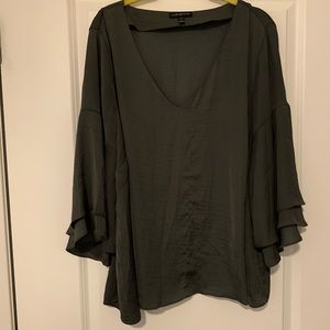 Lane Bryant Gray Satin Blouse Size 18/20